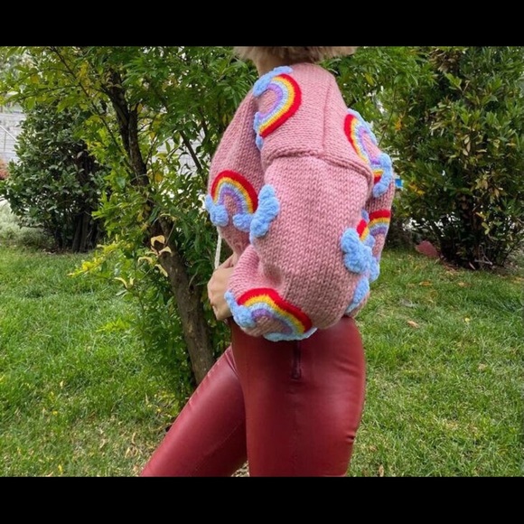 Cute Rainbow short knit jacket - Picture 2 of 4